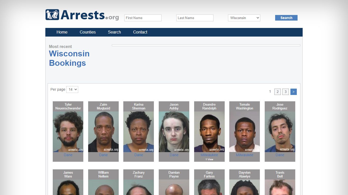 Wisconsin Arrests and Inmate Search